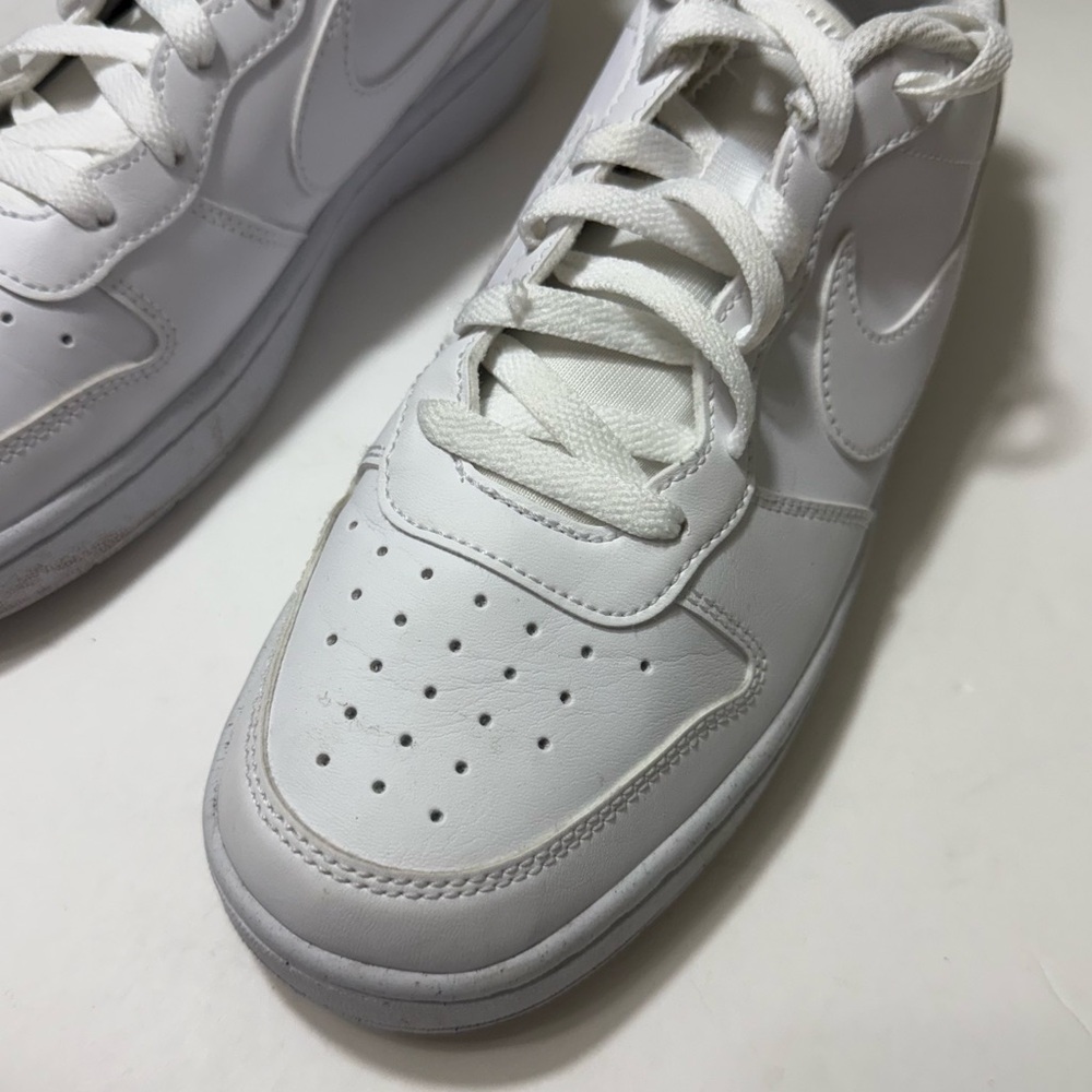 Nike Court Borough Low 2 “Triple White” Big Kid Size 7Y Sneakers - Picture 5 of 16